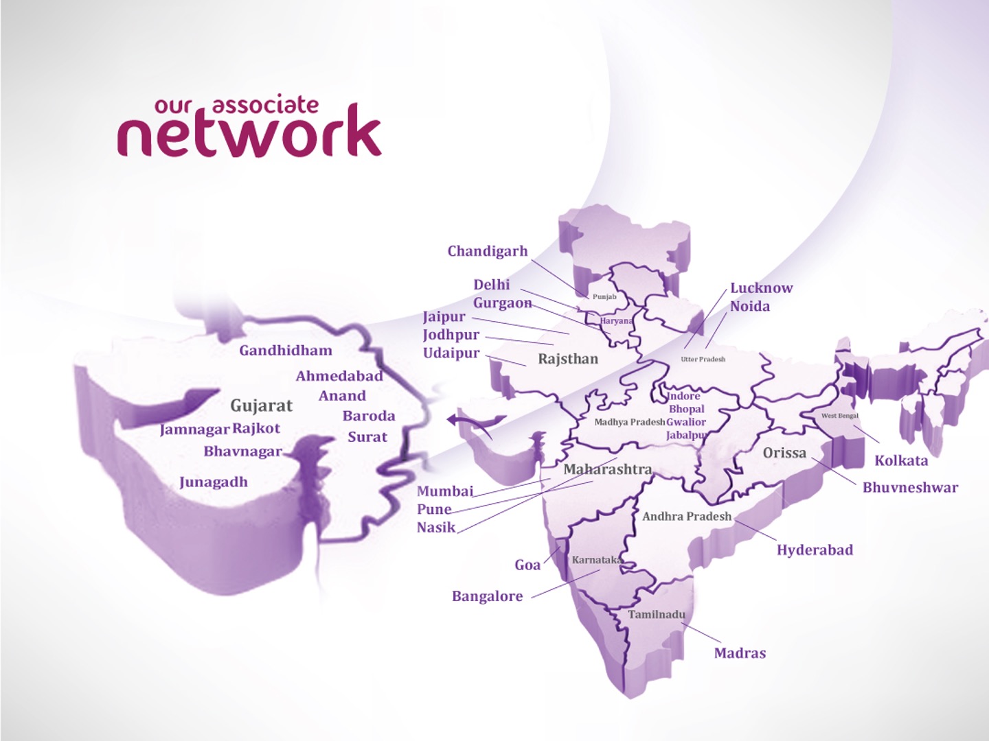 Purple i Events Hub — PAN India network map